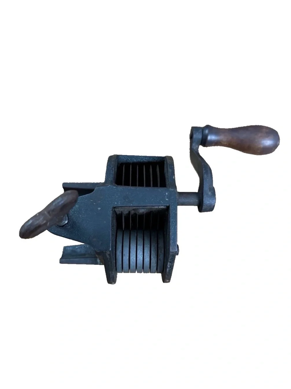 Antique Cast Iron Hand Cranked Tech 0 Bean Cutter/French Bean Slicer Collectible